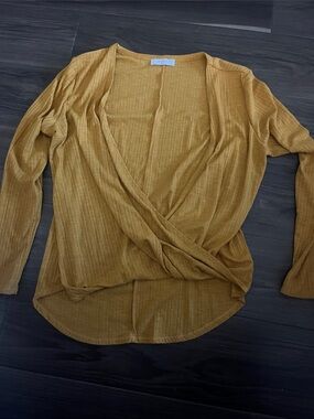 Elodie Golden Mustard Wrap Blouse